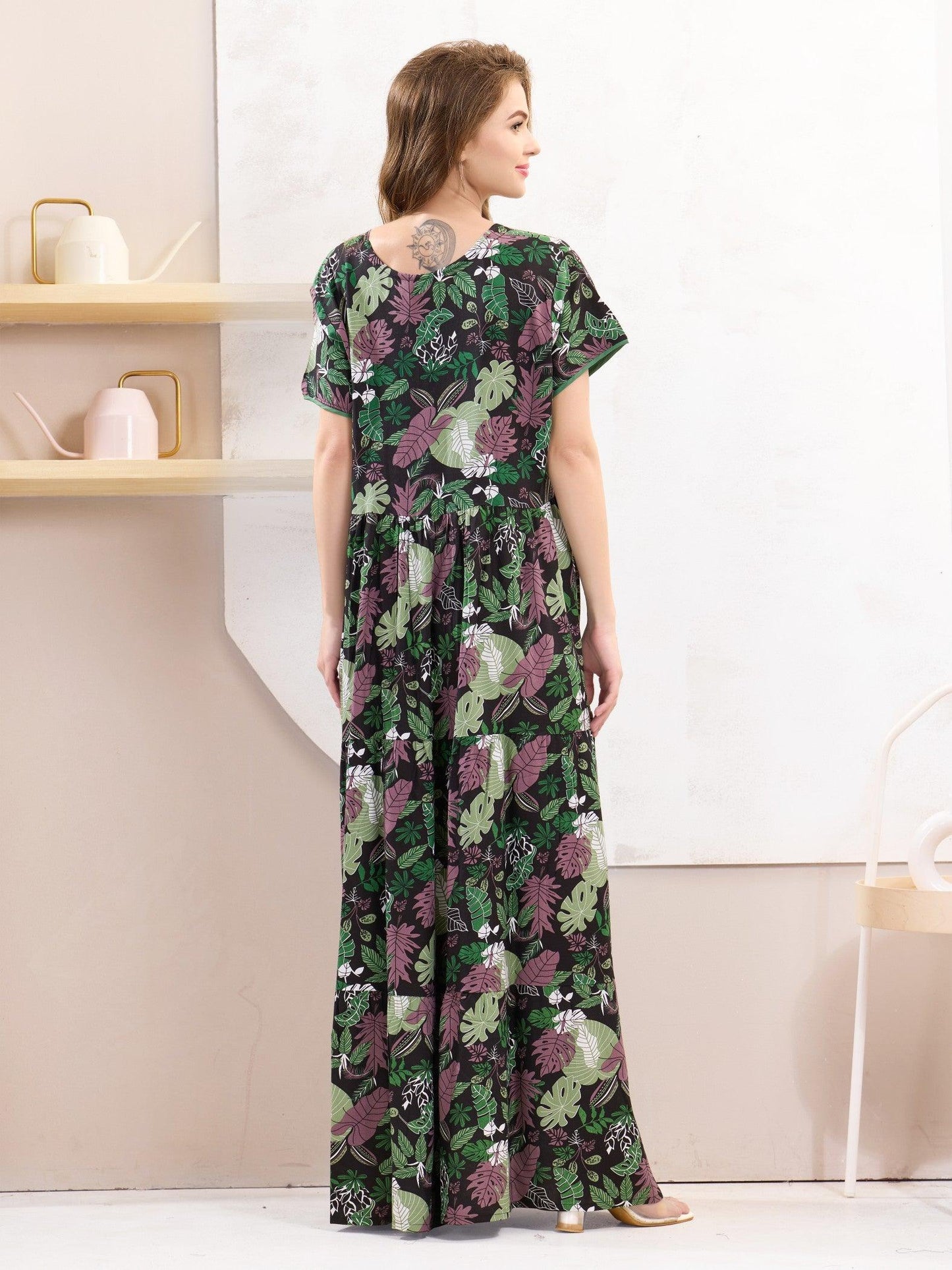 Breathable Rayon Flare Nighty – Sleep in Ultimate Comfort - floramour.in