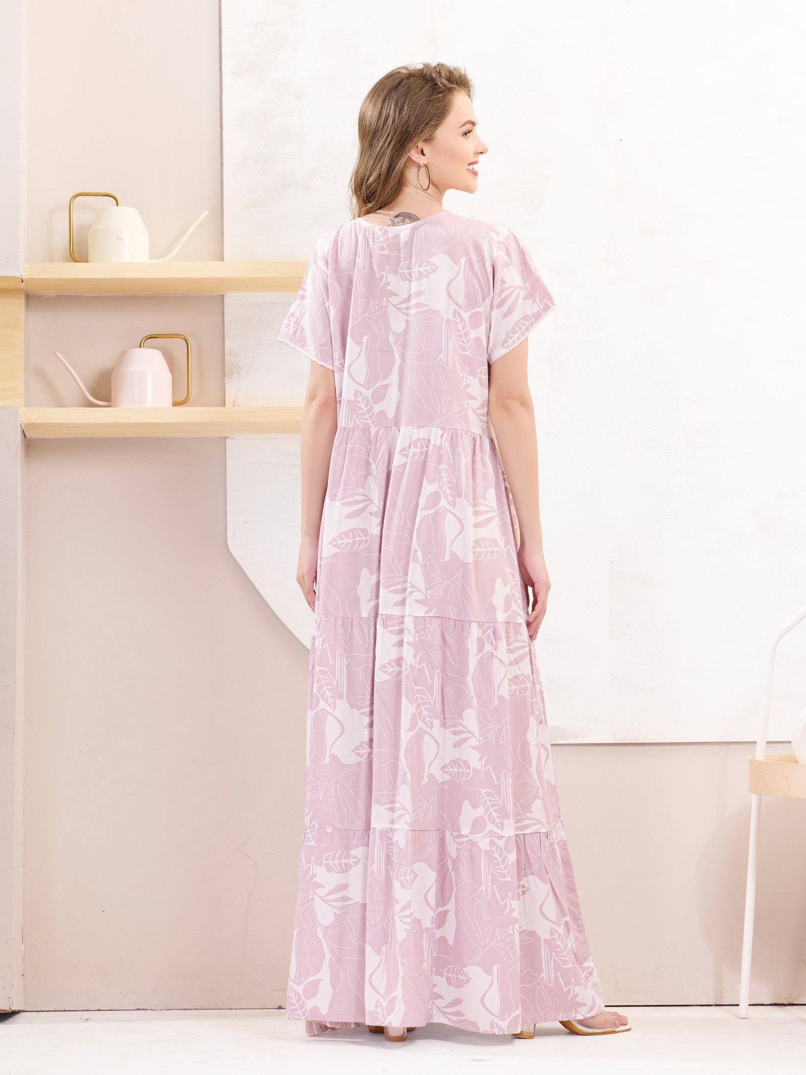 Comfy Rayon Flare Nighty – Stay Relaxed All Night Long - floramour.in