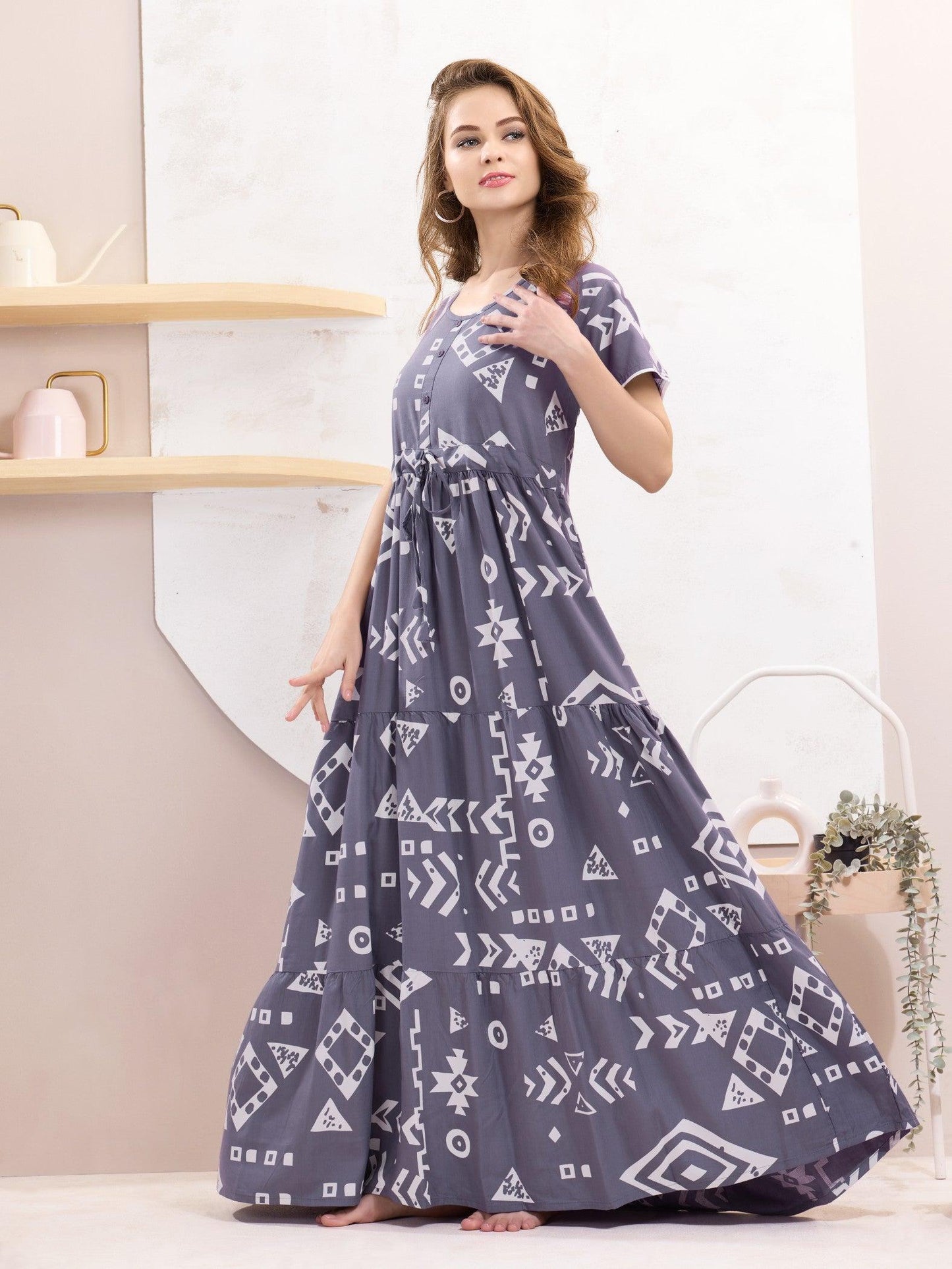 Rayon Flare Nighty – Soft & Stylish Sleepwear for Women - floramour.in