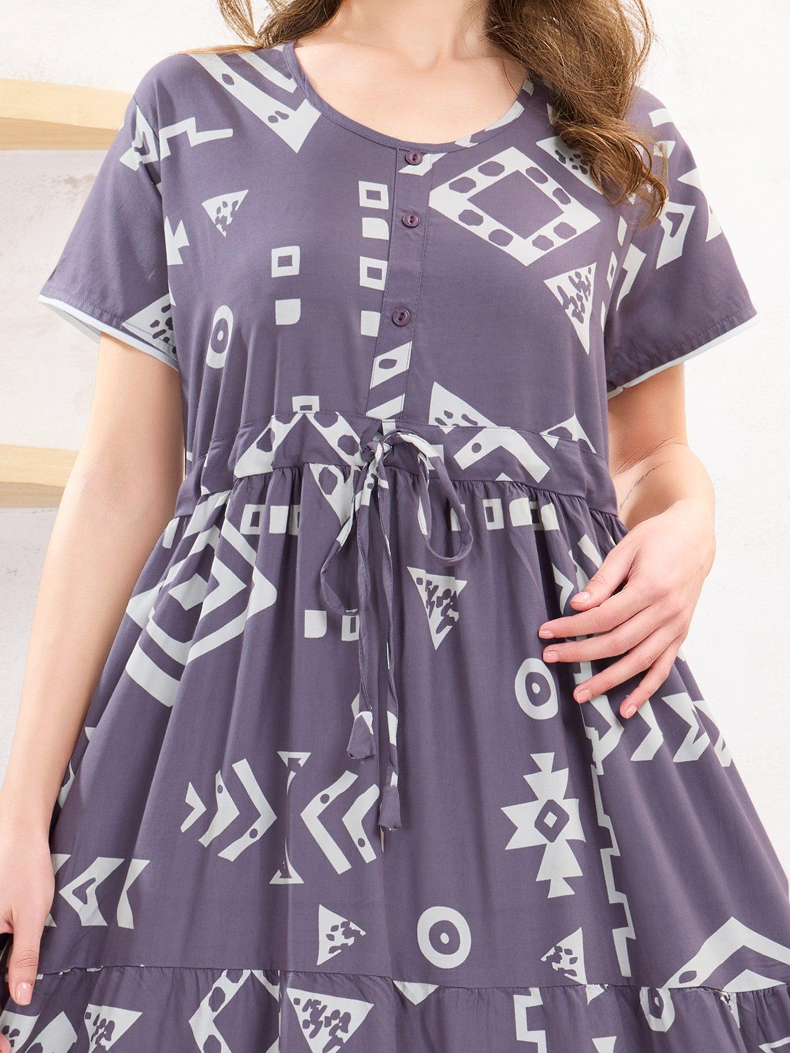 Rayon Flare Nighty – Soft & Stylish Sleepwear for Women - floramour.in