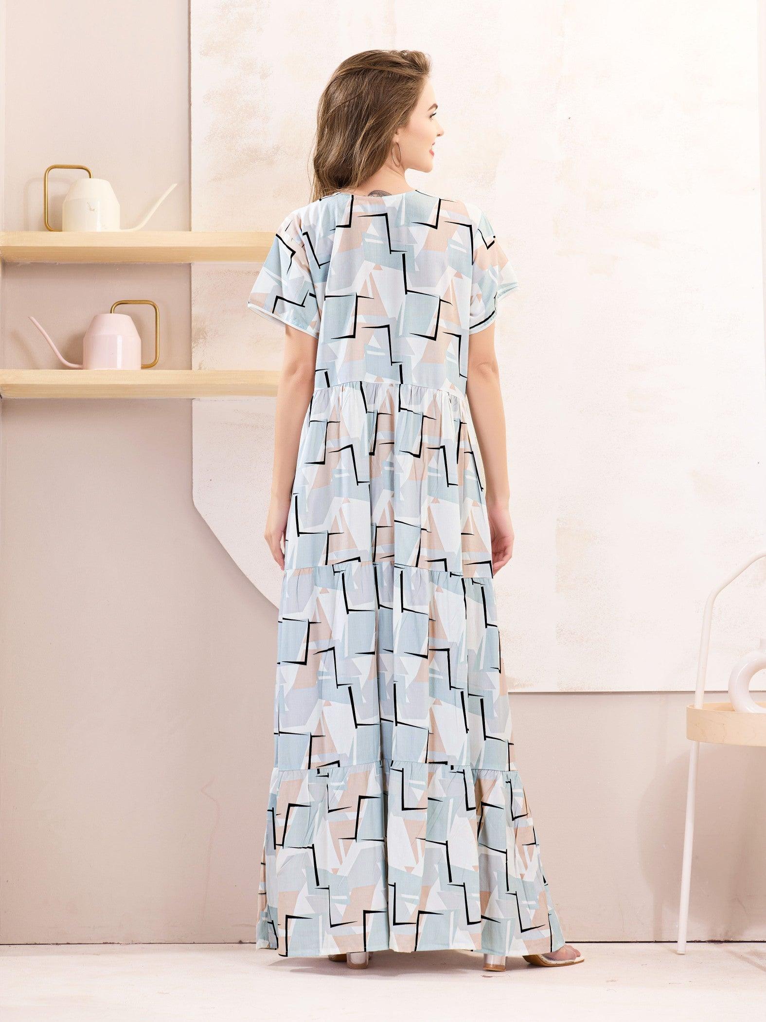 Rayon Flare Nighty for Women – Comfortable & Classy Nightwear - floramour.in