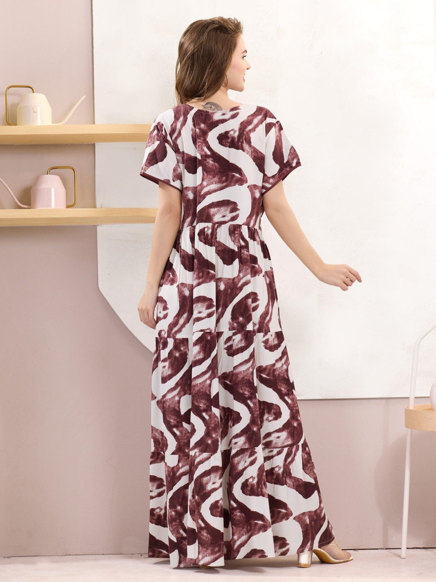 Women’s Rayon Nighty – Flare Design for Extra Comfort - floramour.in