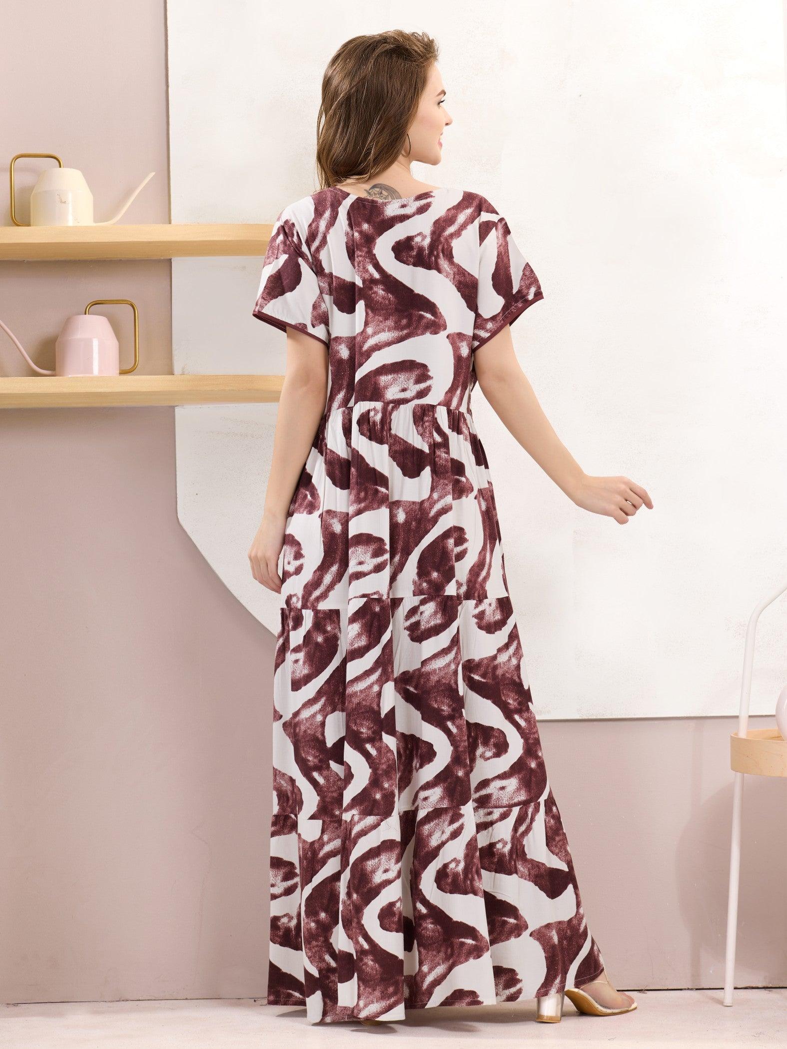 Women’s Rayon Nighty – Flare Design for Extra Comfort - floramour.in