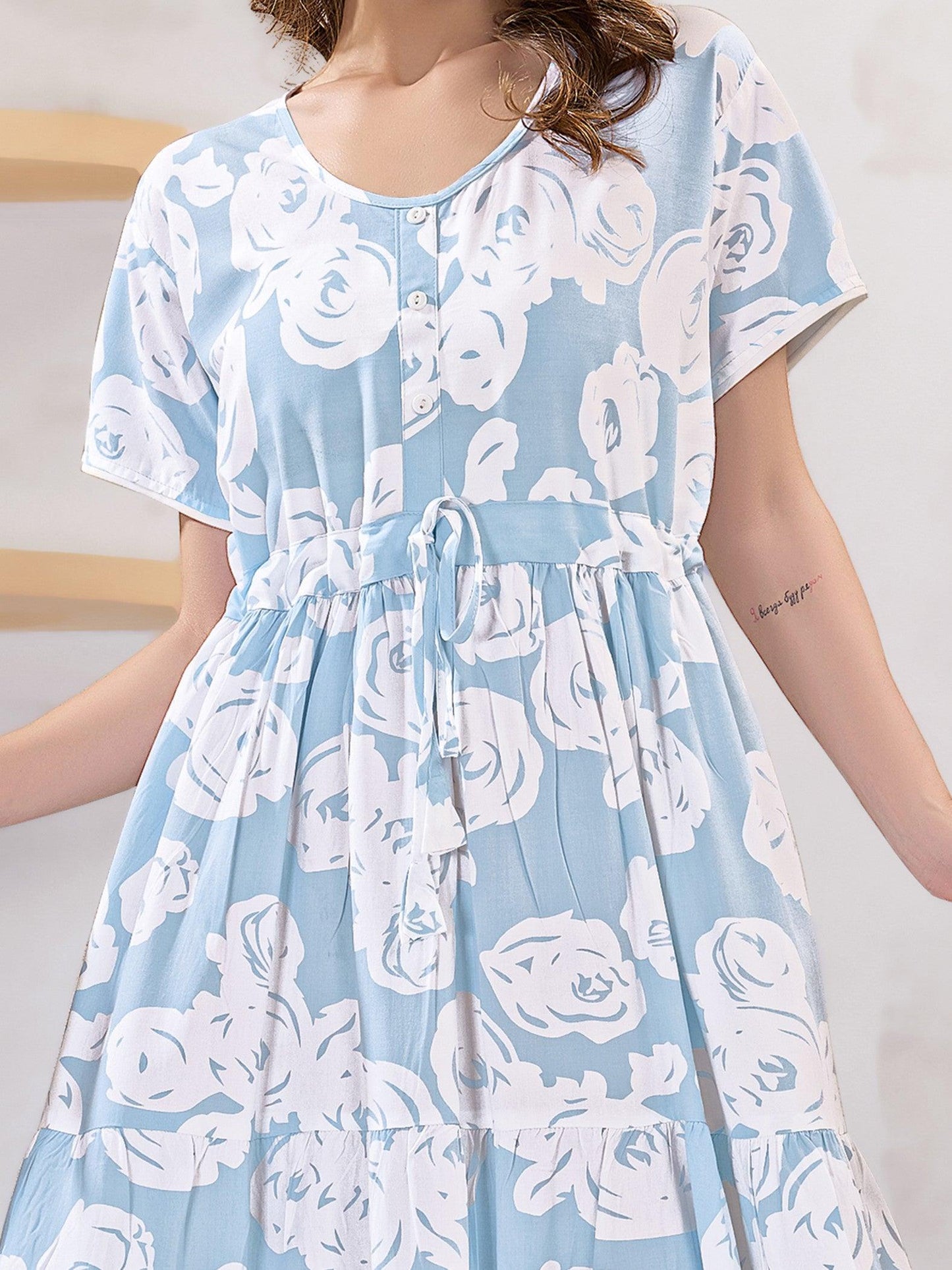 Lightweight Rayon Flare Nighty – Dreamy Sleepwear for Women - floramour.in
