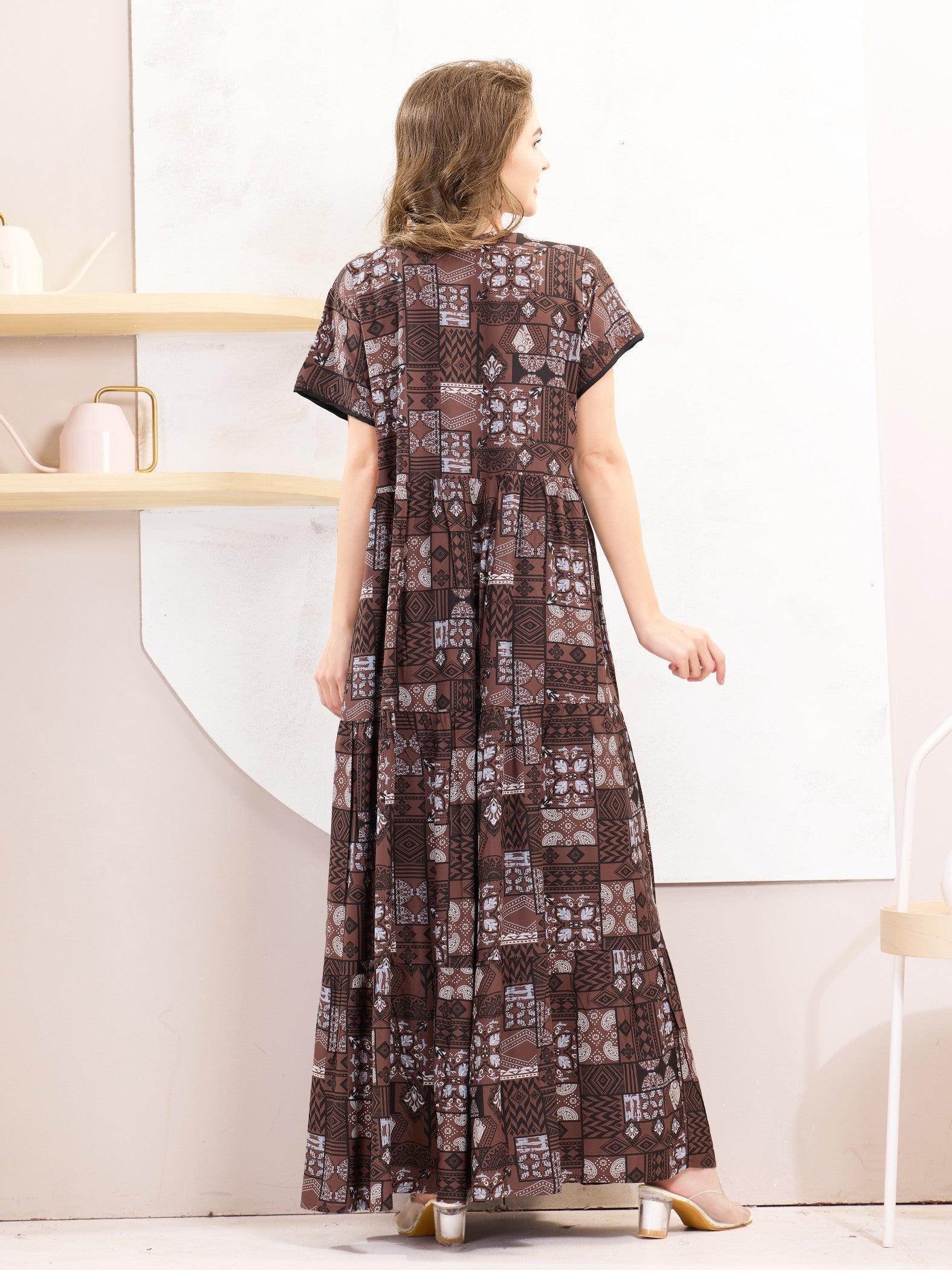 Rayon Flare Nighty – Elegant & Cozy Sleepwear Choice - floramour.in