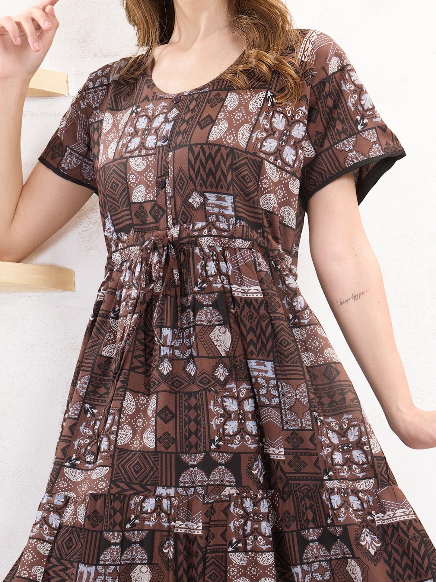 Rayon Flare Nighty – Elegant & Cozy Sleepwear Choice - floramour.in