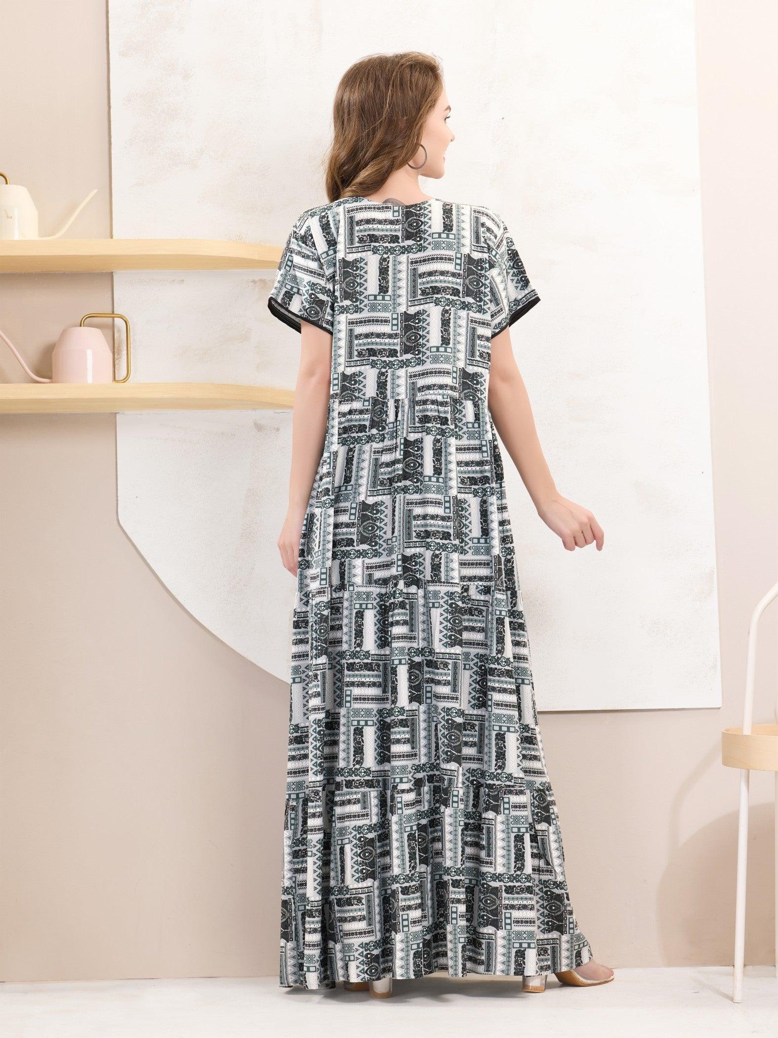Elegant Women’s Rayon Flare Nighty – Soft & Breathable - floramour.in