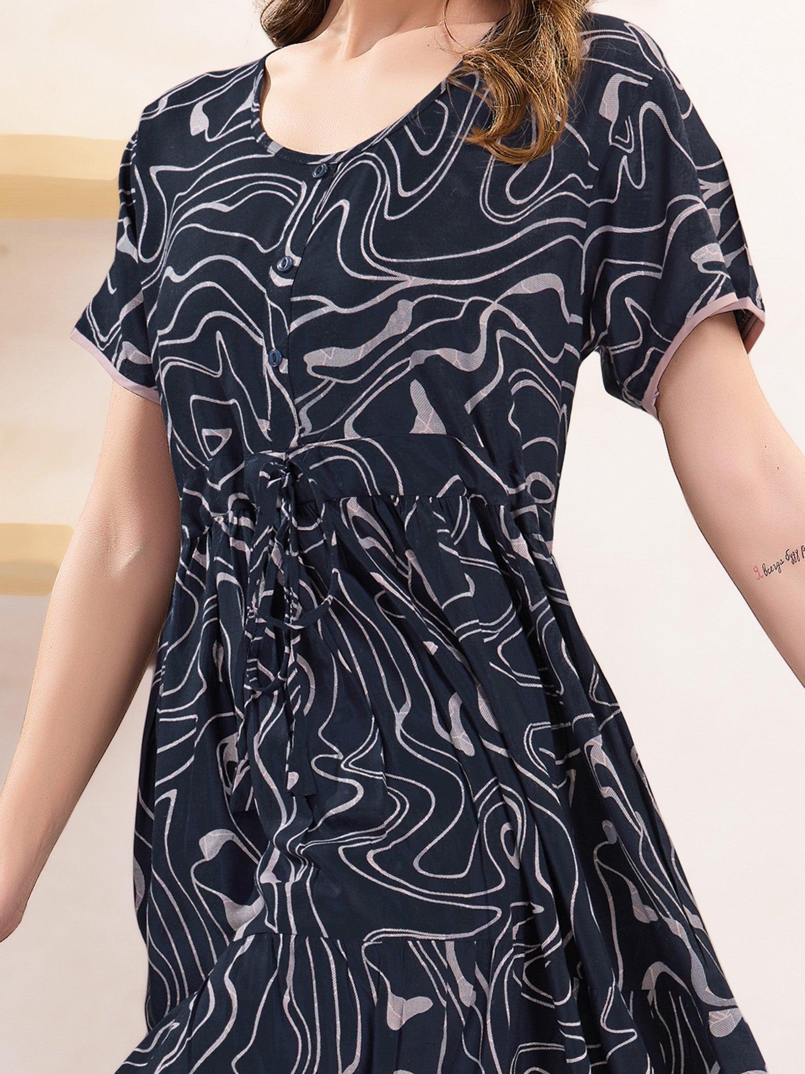 Rayon Flare Nighty for Women – Perfect for Night & Lounge - floramour.in