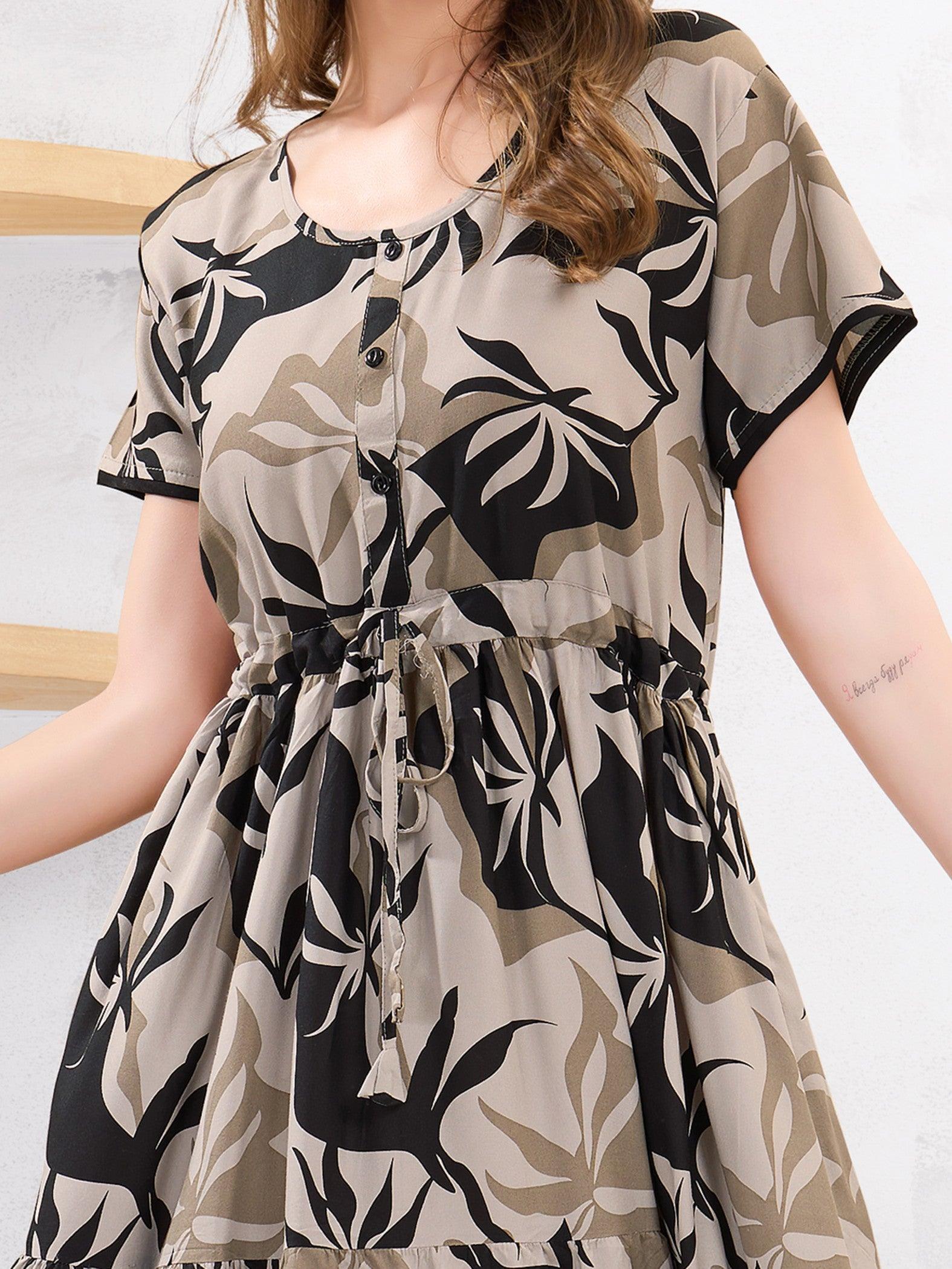 Stylish Rayon Nighty – Flare Design for an Effortless Look - floramour.in
