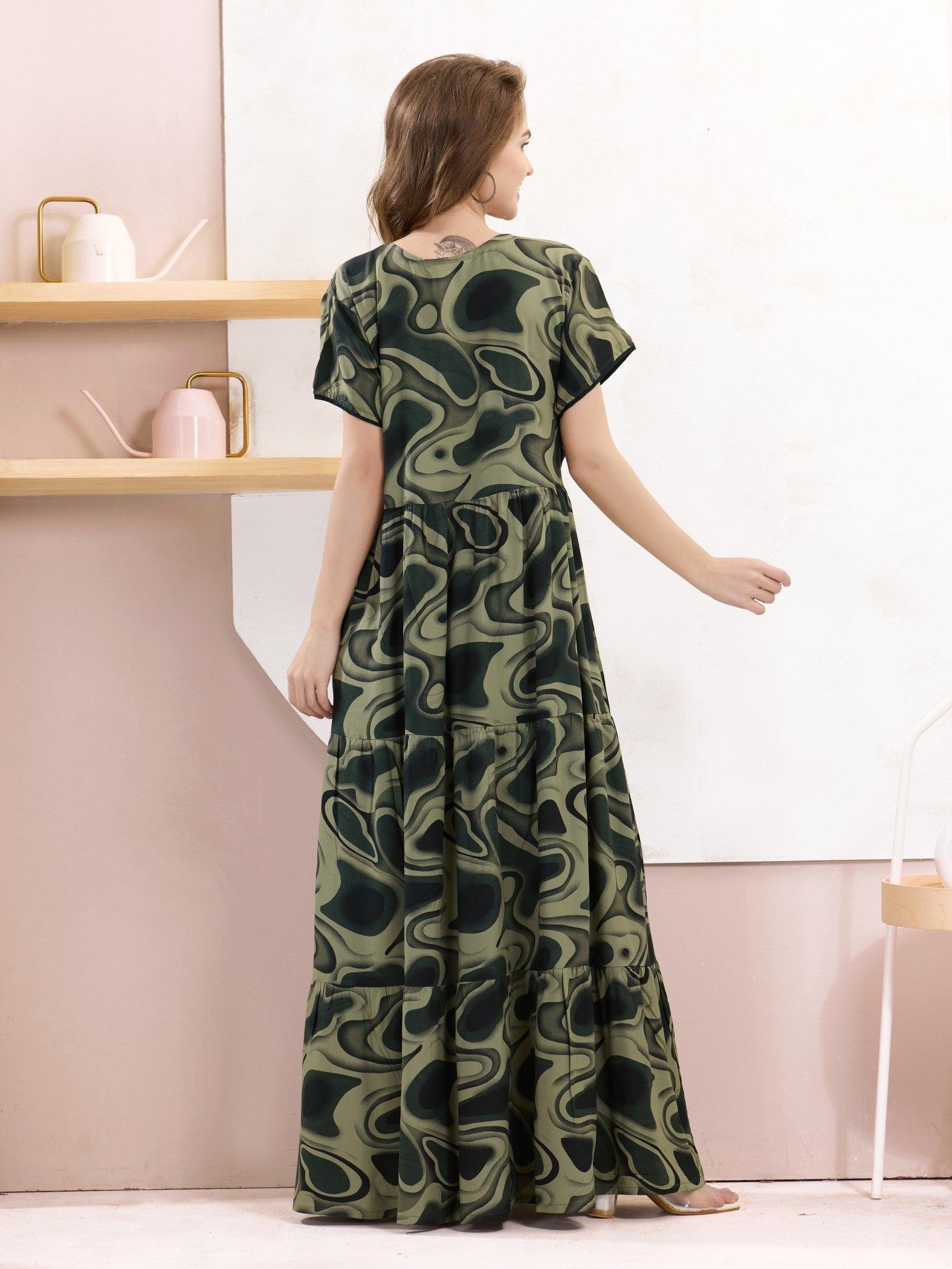 Rayon Flare Nighty – Beautifully Crafted for a Relaxing Sleep - floramour.in