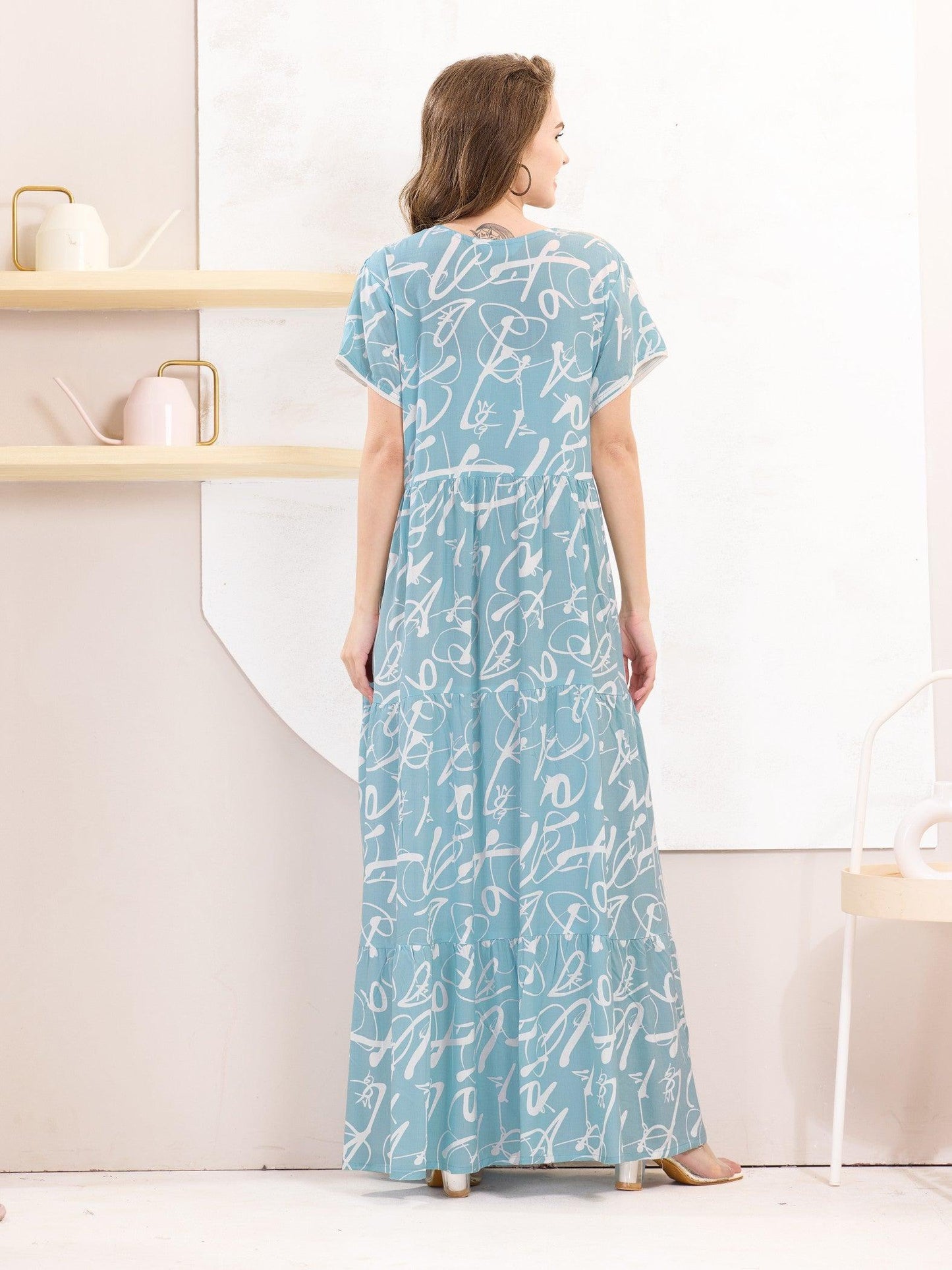 Flare Rayon Nighty – Designed for Supreme Comfort & Style - floramour.in