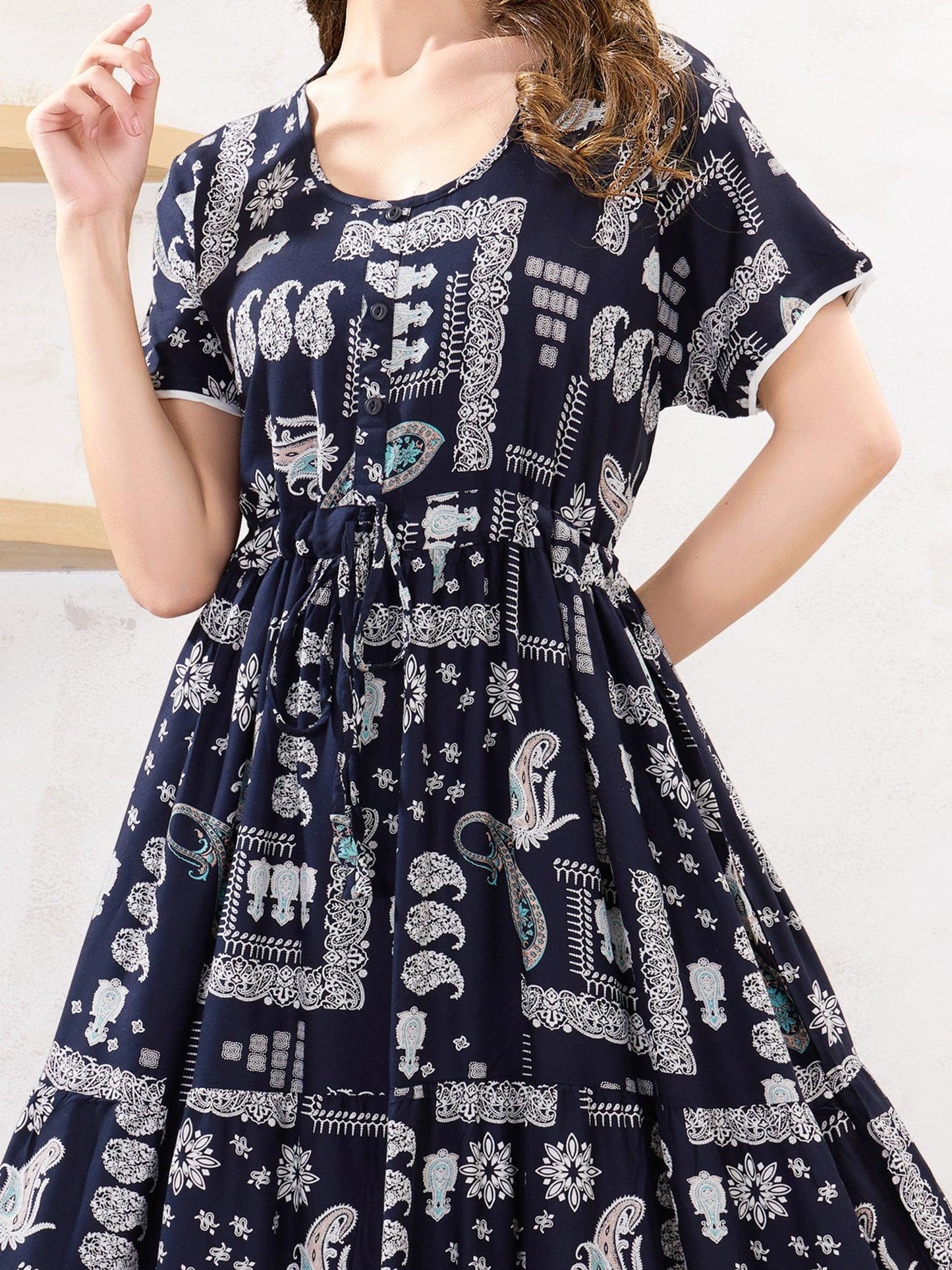 Soft Rayon Nighty – Flowy & Comfortable for Lounging - floramour.in