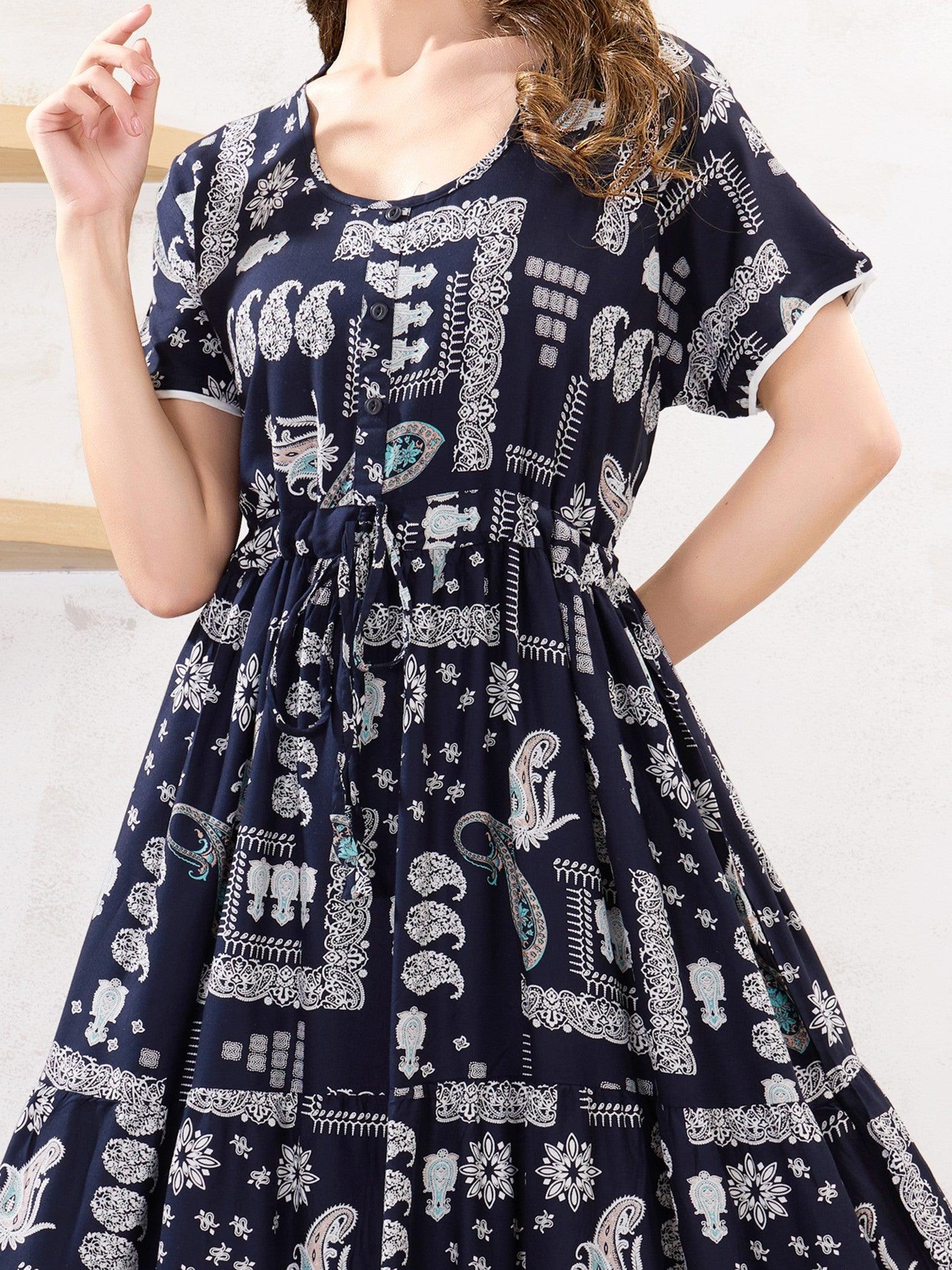 Soft Rayon Nighty – Flowy & Comfortable for Lounging - floramour.in