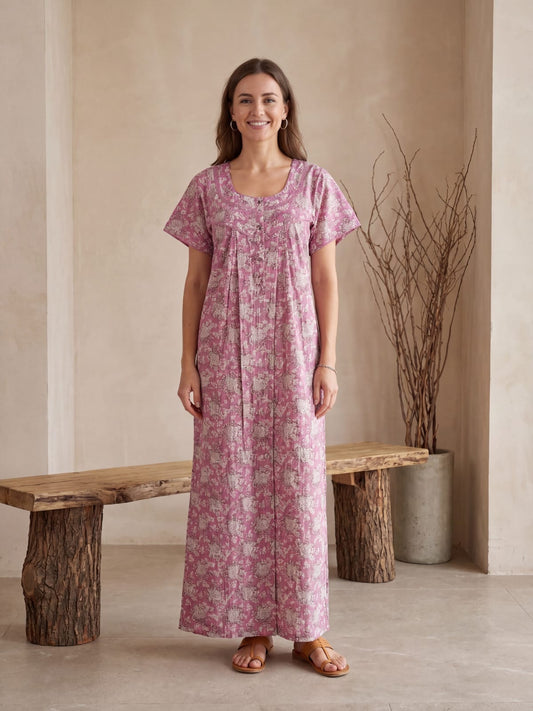 Premium Cotton Nighty for Women – Soft & Comfortable Daily Wear