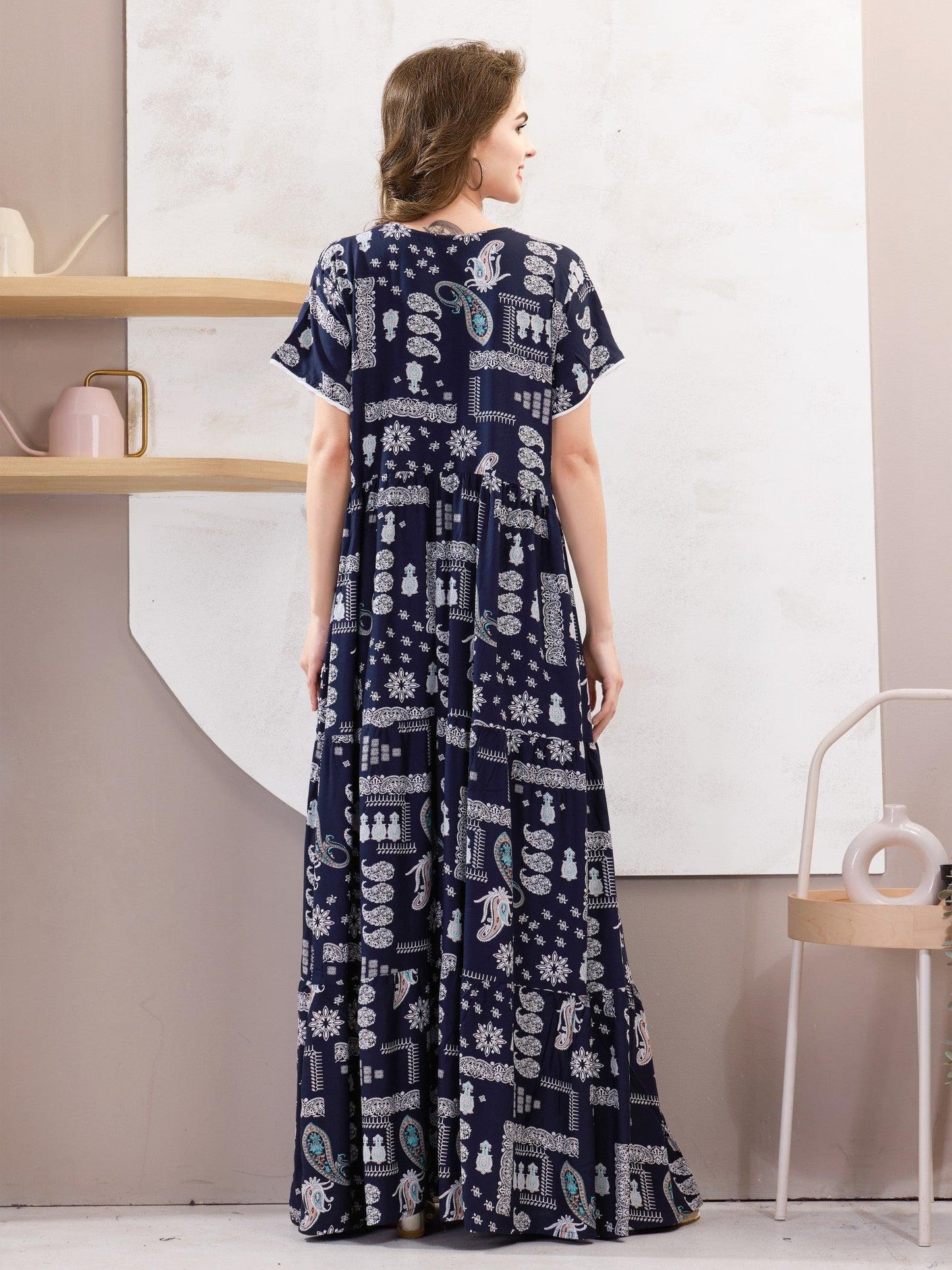 Soft Rayon Nighty – Flowy & Comfortable for Lounging - floramour.in