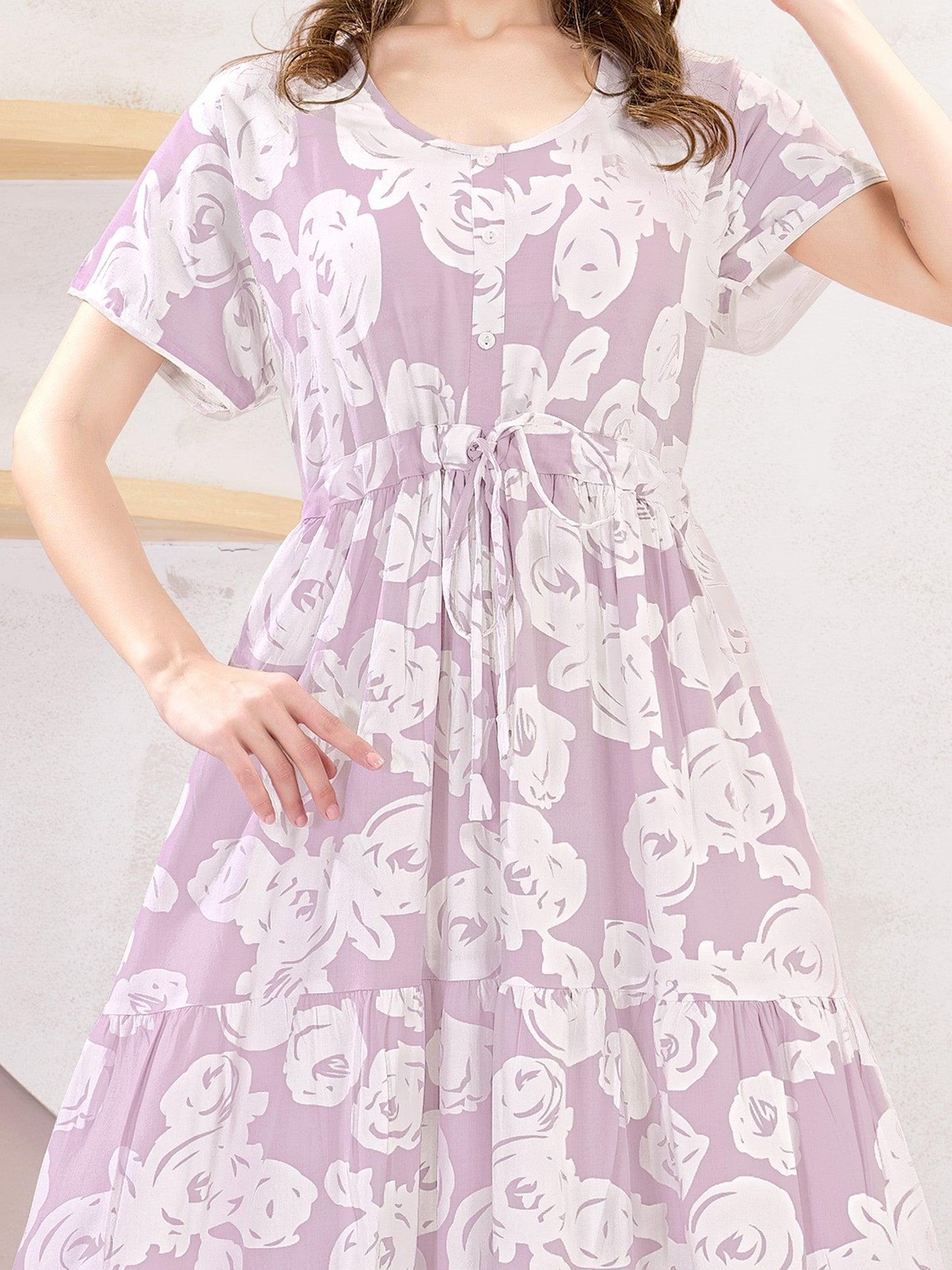 Rayon Flare Nighty – A Relaxing Essential for Your Wardrobe - floramour.in