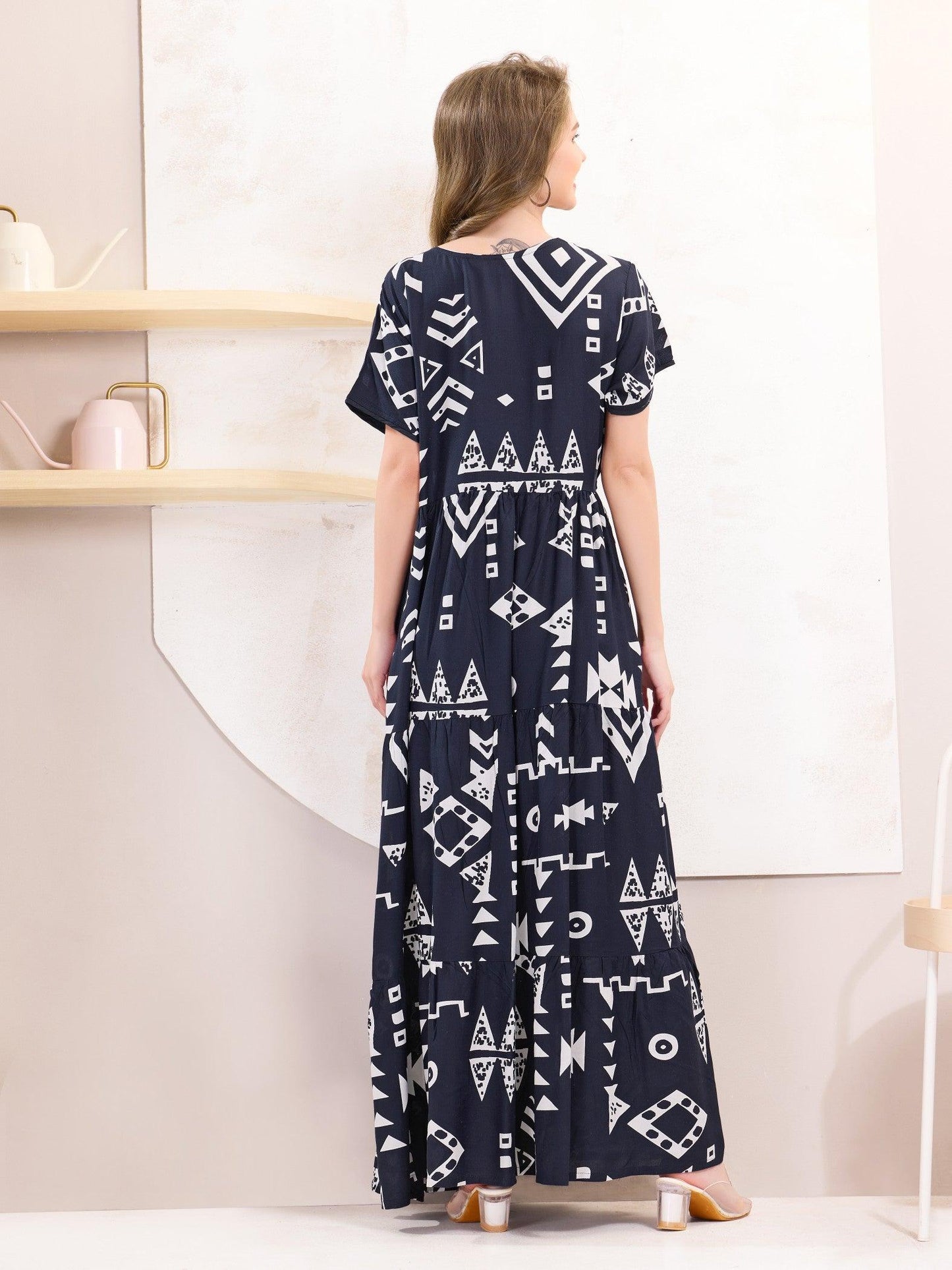 Ultra-Comfortable Rayon Flare Nighty - floramour.in