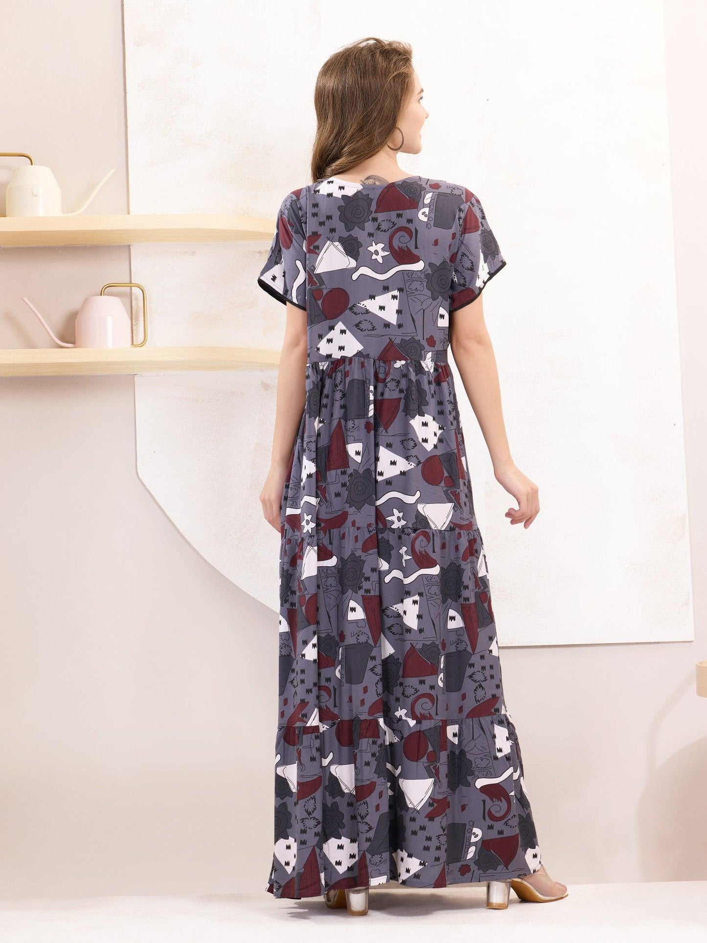 Rayon Flare Nighty – The Perfect Blend of Style & Comfort - floramour.in