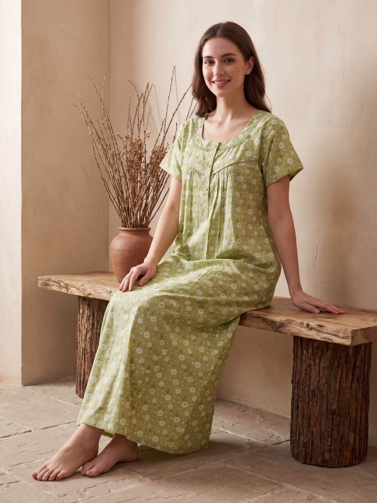 Comfortable Cotton Nighty for Daily Wear – Elegant Women’s Sleepwear