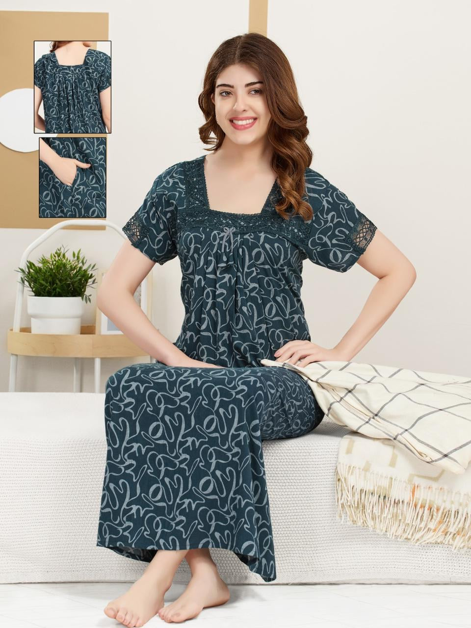Crush Nighty with Beautiful Design – Comfortable Home Wear