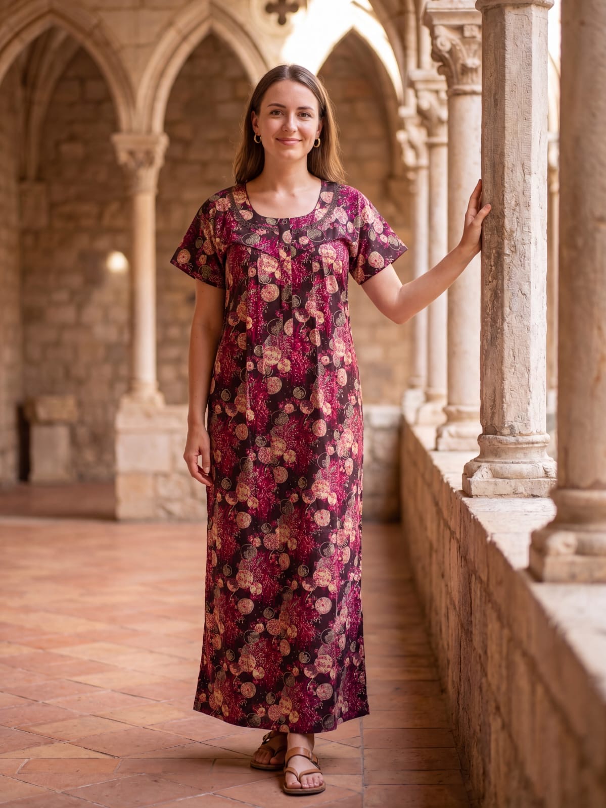Women’s Cotton House Dress Nighty – Daily Wear Essential