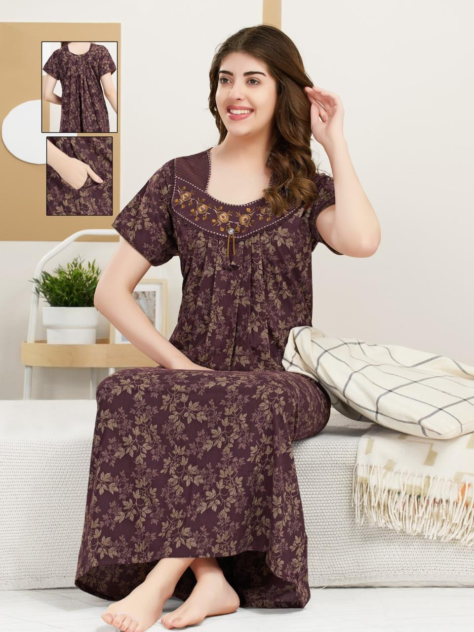 Printed Crush Nighty for Ladies – Trendy & Comfortable