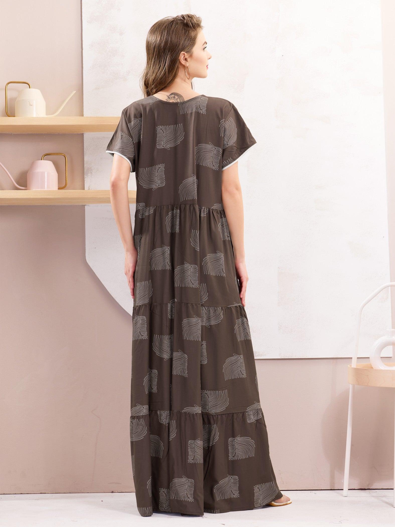 Rayon Flare Nighty – Luxurious Comfort for Peaceful Nights - floramour.in