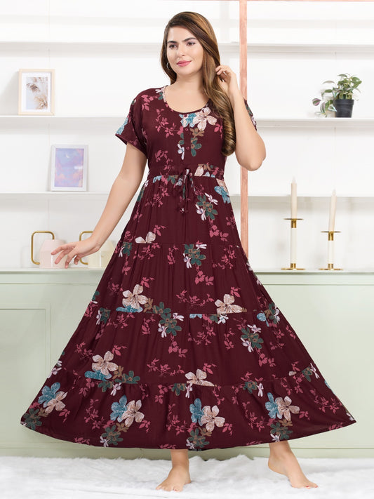 Alpine Flare Women’s Cotton Nighty – Elegant & Relaxed Fit