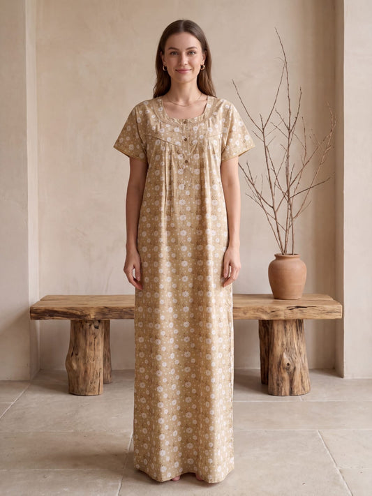 Designer Cotton Nighty for Women – Trendy & Relaxed Fit Nightwear