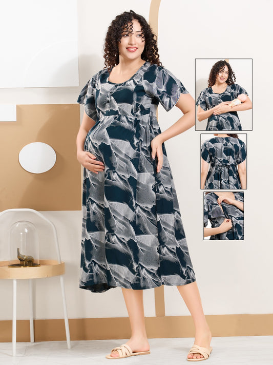 Everyday Rayon Maternity Nighty – Perfect for Feeding & Pregnancy