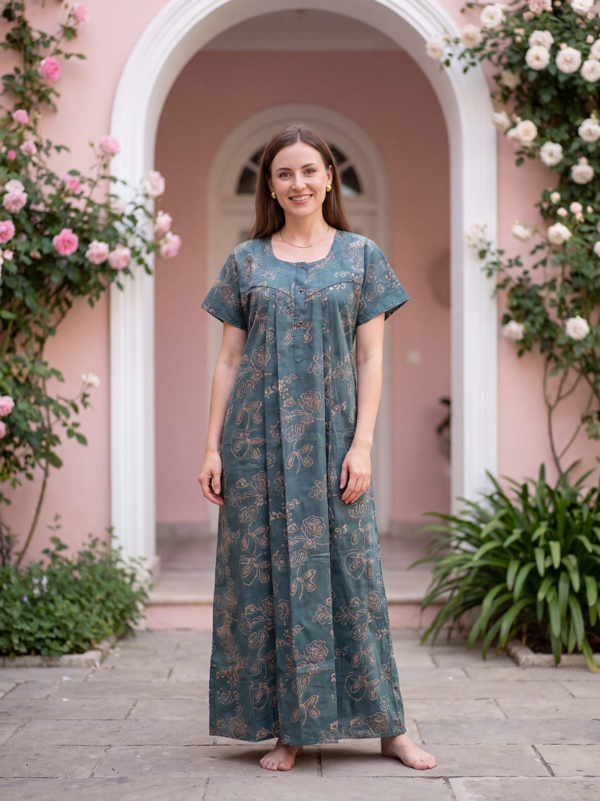 Soft Pure Cotton Nighty – Lightweight Home & Sleep Wear