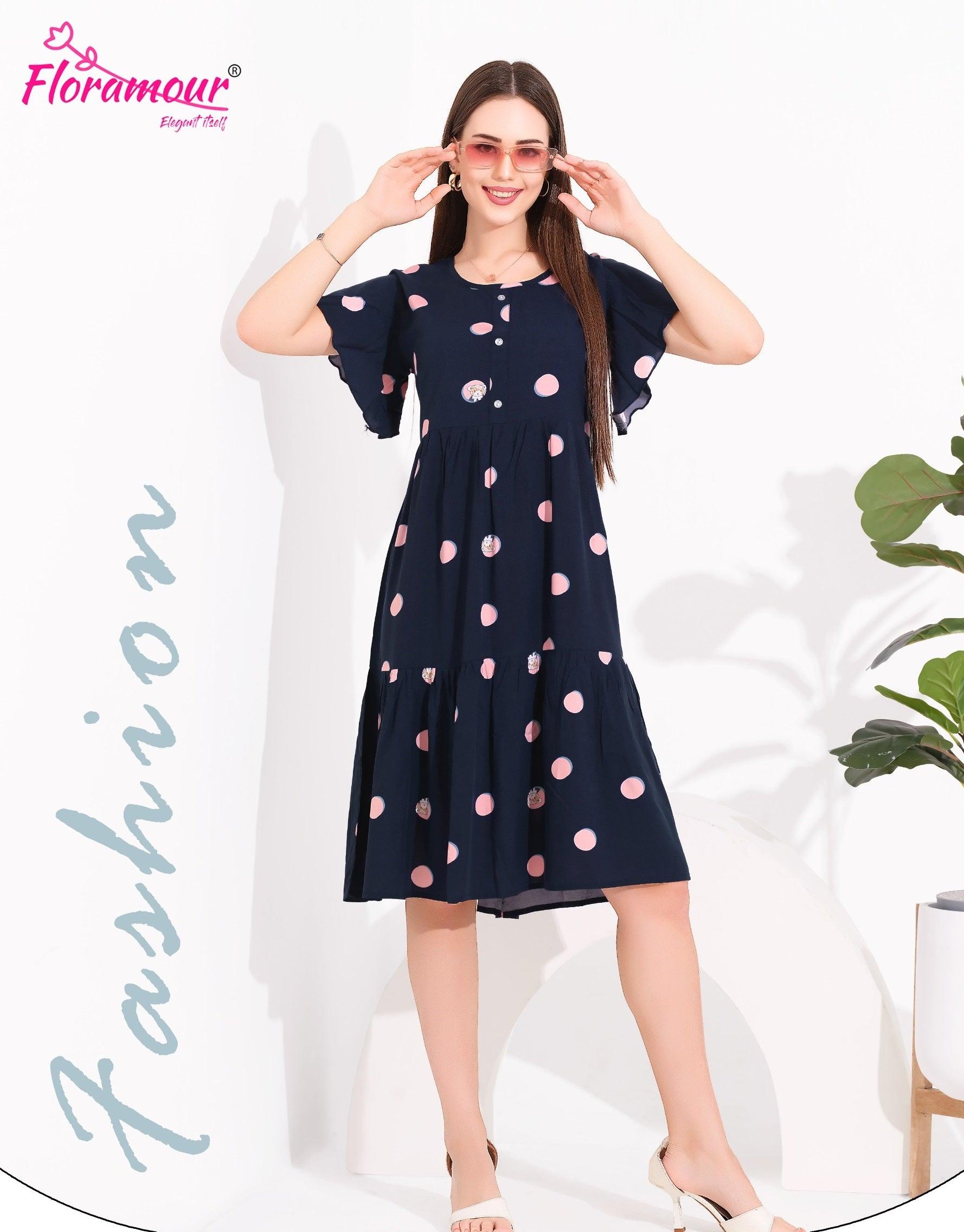 Trendy Rayon Short Nighty with Fancy Sleeves for a Relaxed Fit - floramour.in