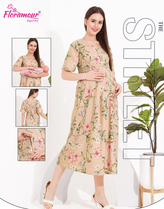 Floral Print Rayon Maternity Feeding Shorts - floramour.in