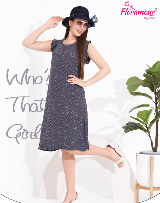 Flared Fit Rayon Short Nighty - floramour.in