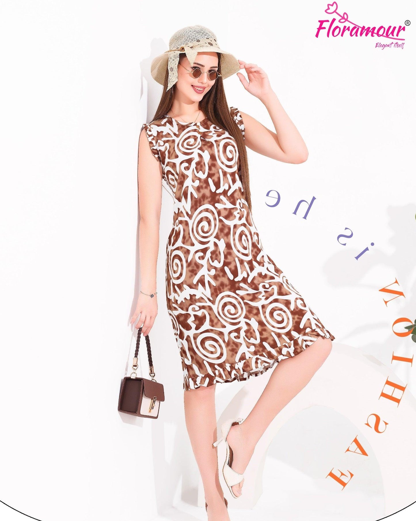 Chic & Comfy Rayon Sleeveless Nighty - floramour.in