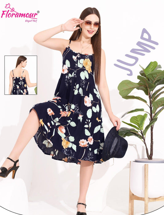Trendy Home Wear Rayon Spaghetti Nighty - floramour.in