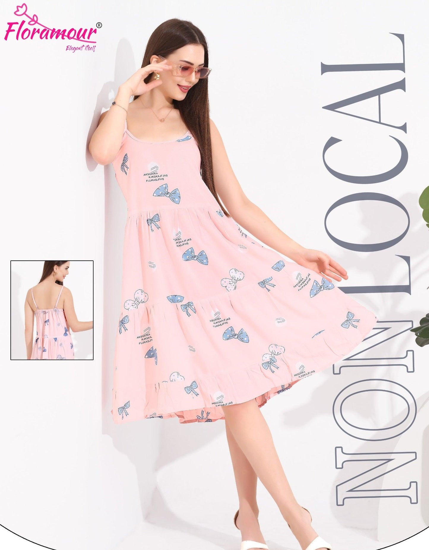 Casual Rayon Spaghetti Nighty for Lounging - floramour.in