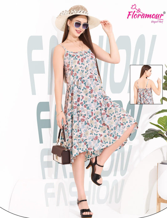 Summer Special Rayon Spaghetti Nighty for Women - floramour.in