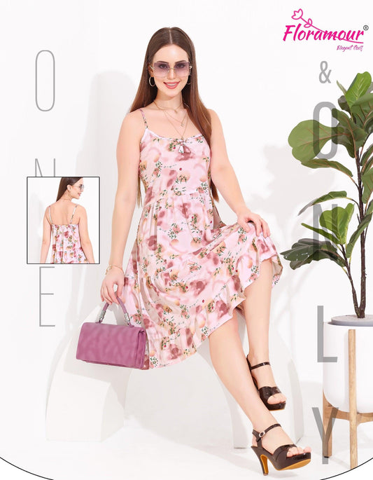 Relaxed & Comfy Rayon Spaghetti Nighty for Women - floramour.in