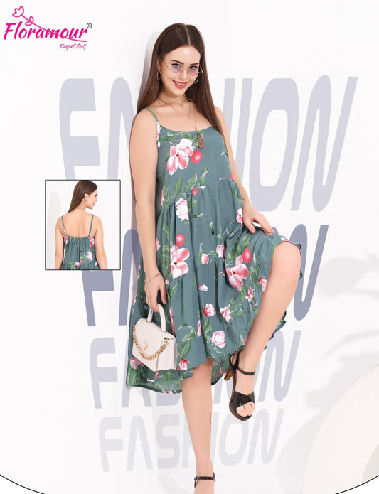 Comfortable Rayon Spaghetti Nighty - floramour.in