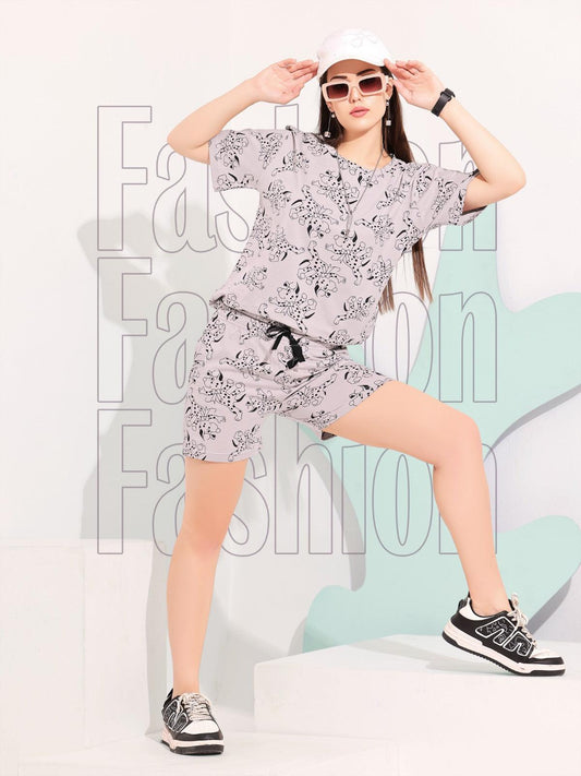 Trendy Women's Hosiery Shorts Set – Stylish & Comfortable Outfit - floramour.in