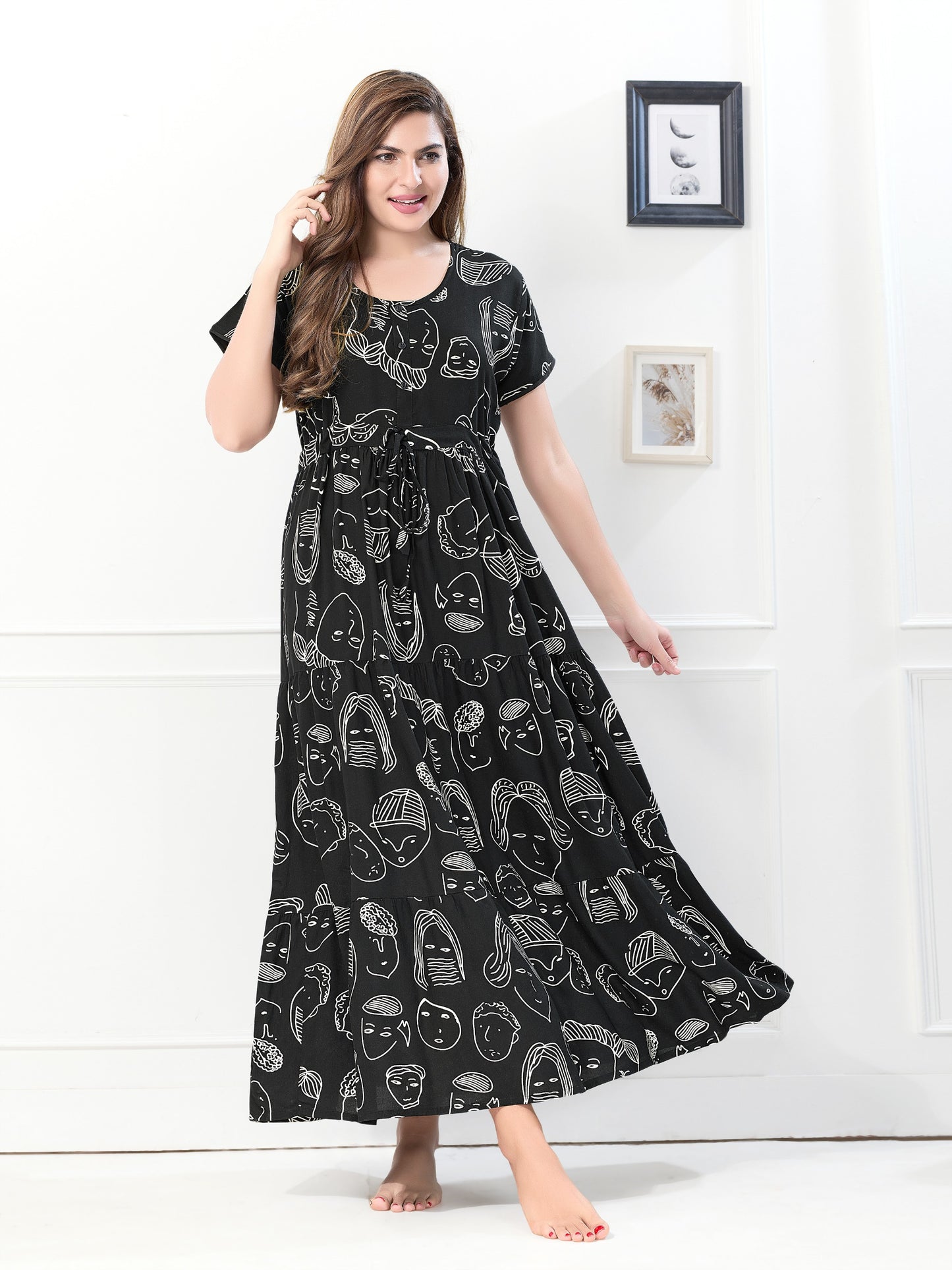 Elegant Rayon Flared Nighty – Women’s Night Dress Collection