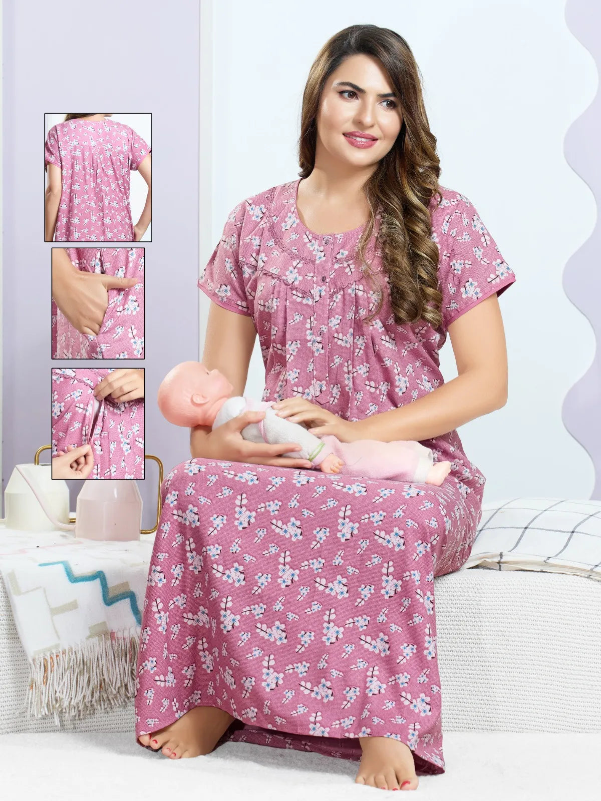 Trendy Alpine Feeding Nighty for Comfortable Night Nursing