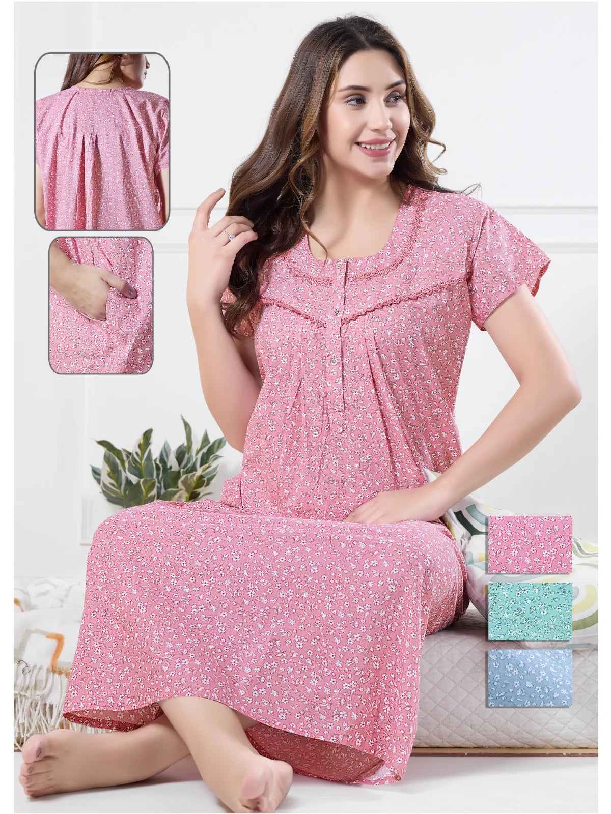 Plus Size Cotton Nighty – Breathable & Stretchy Fit