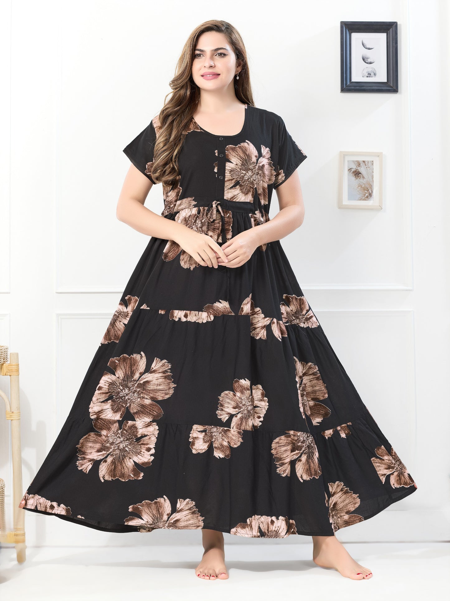 Rayon Flared Nightwear – Comfortable & Trendy Sleep Dress