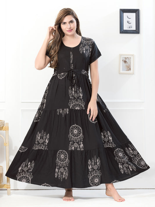 Rayon Flare Nighty for Women – Soft & Stylish Sleepwear