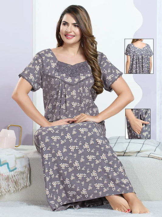 Ladies Alpine Star Neck Nighty – Daily Wear Nightdress