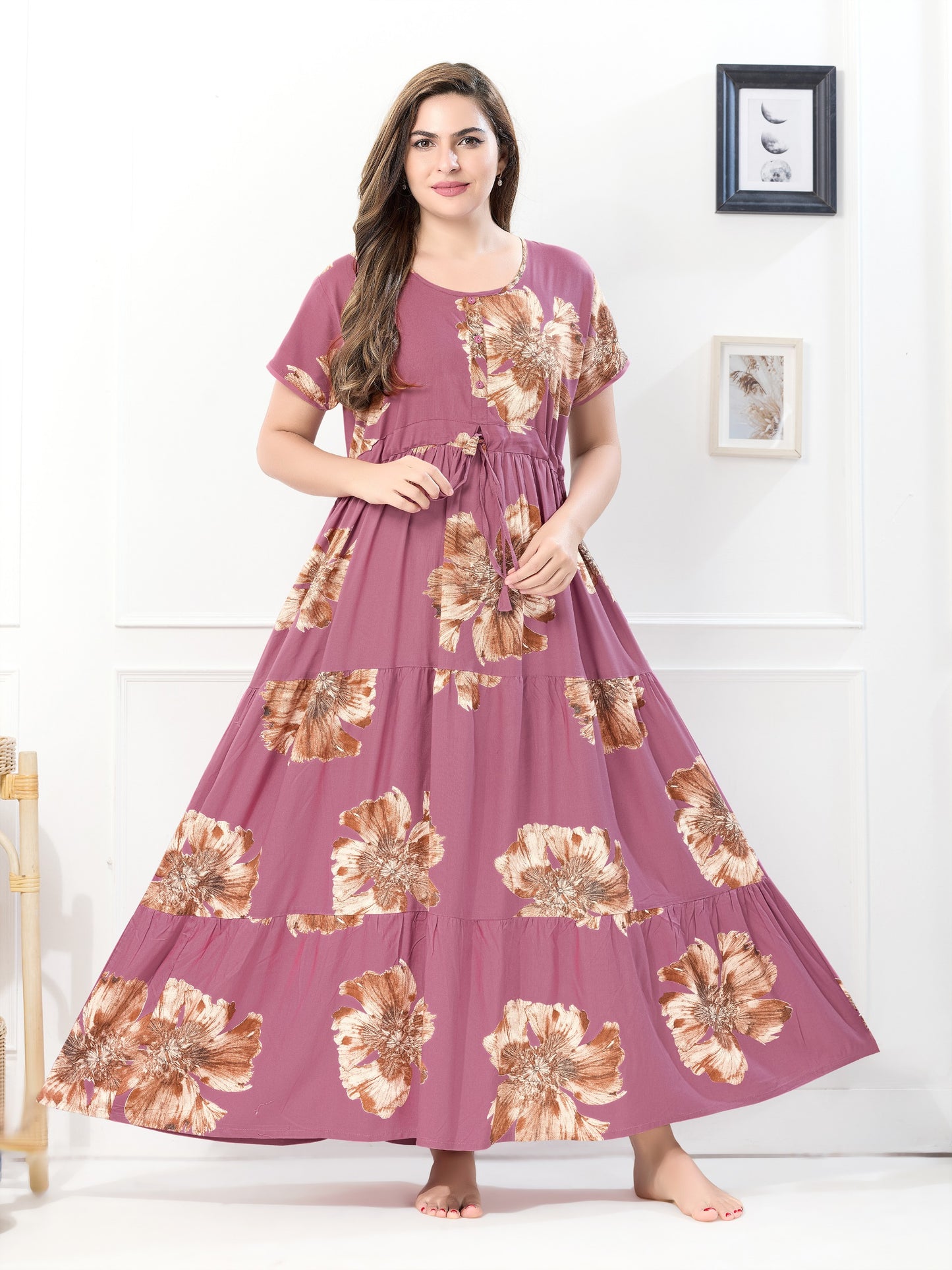 Soft Rayon Flare Nighty – Comfortable Nightwear for Daily Use