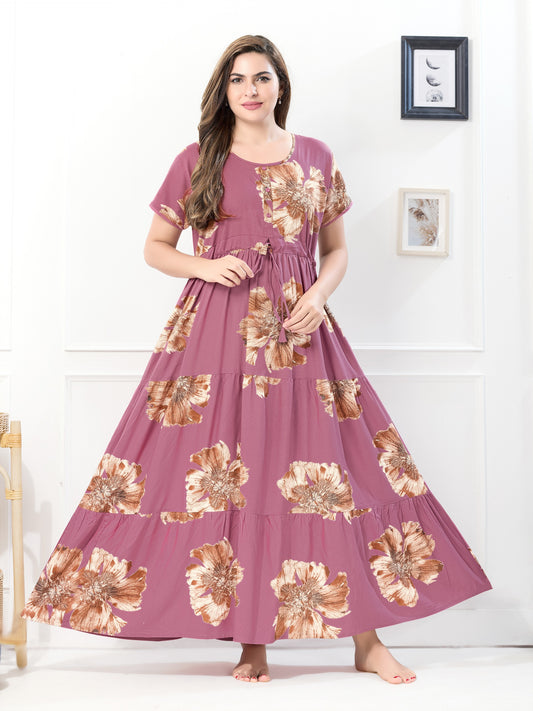 Soft Rayon Flare Nighty – Comfortable Nightwear for Daily Use