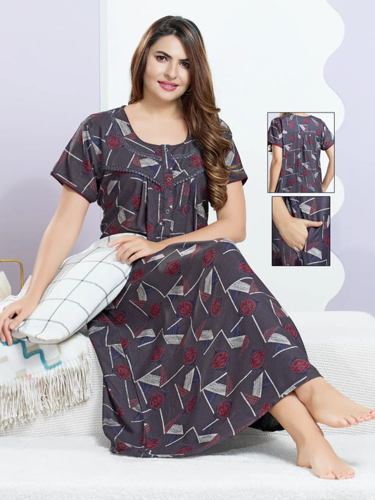 Women’s Alpine Printed Night Dress – Daily Comfort